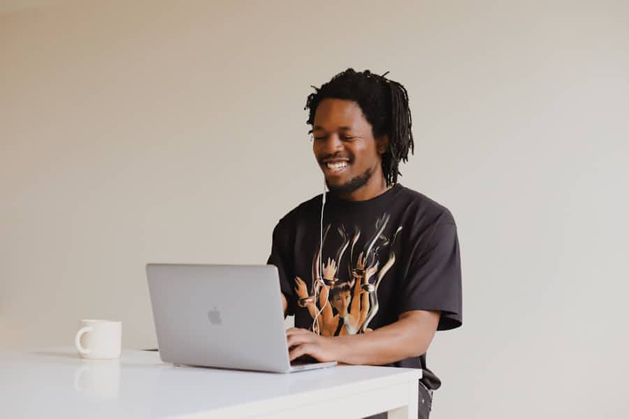 Website designer working on a WordPress project with a laptop