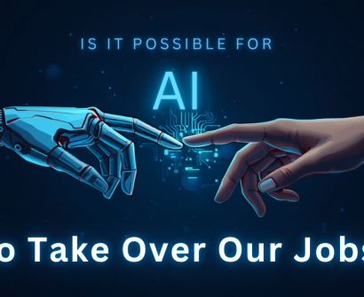 Robot hand and human hand reaching toward each other, symbolizing AI and human collaboration in the workplace