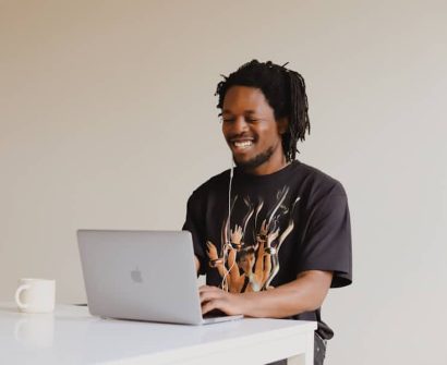 Website designer working on a WordPress project with a laptop